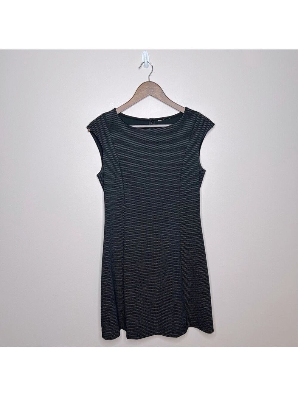 Black Polka Dot Fit and Flare Dress Medium